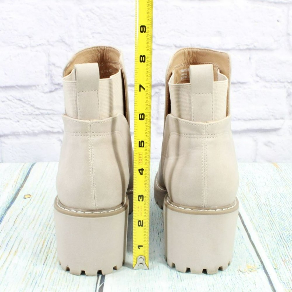 Dolce Vita Rango Cream Suede Slip On Chelsea Wedge Ankle Boots Size 9.5 - Picture 6 of 9